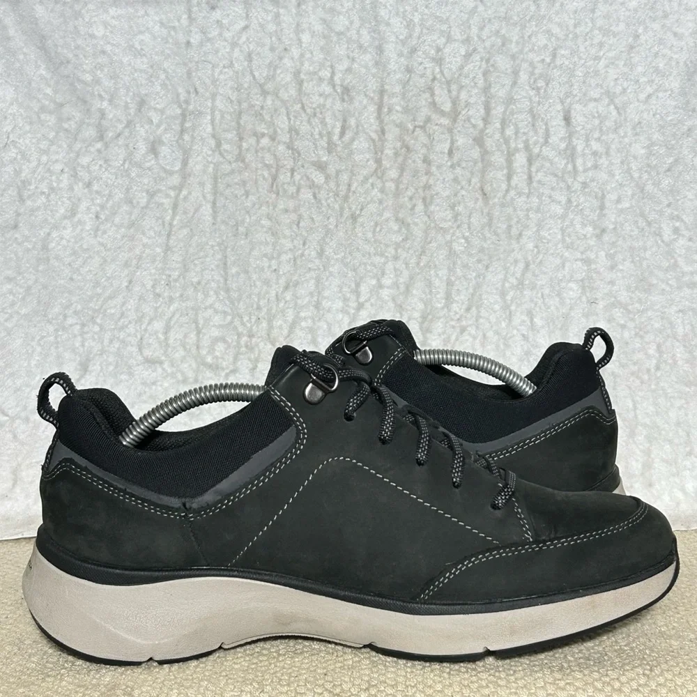 Clarks Womens Black Wave 2.0 Nubuck/Textile Waterproof Lace Sneaker Shoes SZ 9.5 - Picture 6 of 11